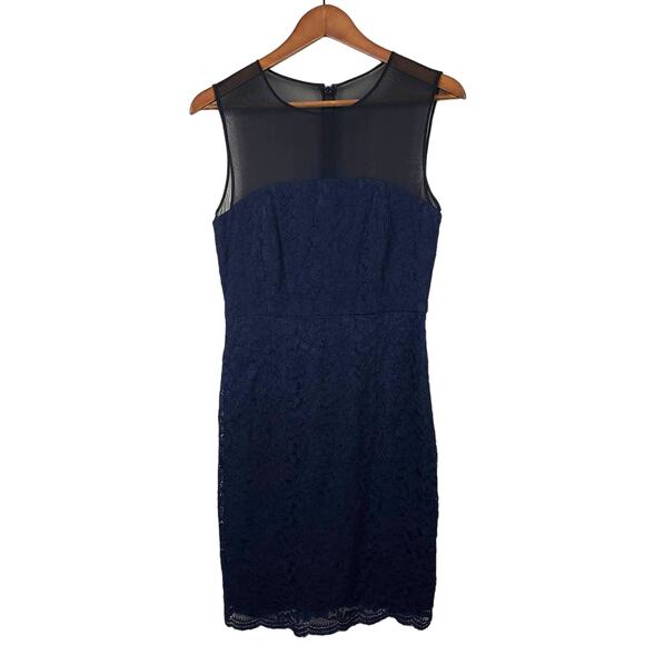 Diane Von Furstenberg Mesh and Lace Shift Dress - S - Picture 1 of 7